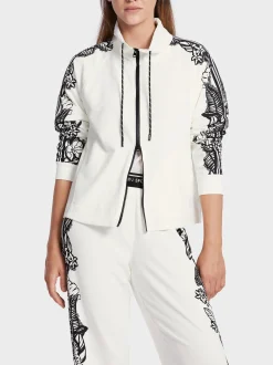 Marc Cain Jacken-ZIPPJACKE MIT FLORALEM PRINT white and black