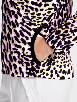 Marc Cain Jacken-ZIPPJACKE MIT LEO-PRINT bright pink lavender