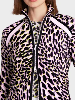 Marc Cain Jacken-ZIPPJACKE MIT LEO-PRINT bright pink lavender